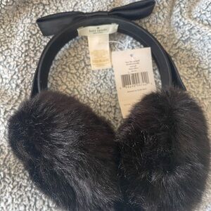 Kate Spade Black Faux Fur Earmuffs
